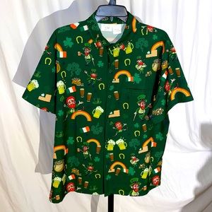 Fun St. Patrick’s Day Men’s Button Up Shirt L